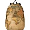 lootpe Zaino da viaggio per computer portatile con stampa di mappa del mondo, zaino casual, zaino universitario, zaino da uomo e donna, nero, Medium
