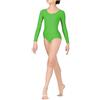 Prime fashions - Body a maniche lunghe da ragazza e donna - Nylon lucido - Vestibilità comoda