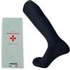 AMAL SOCKS 6 Paia Calze Sanitarie Lunghe in Caldo Cotone con Polsino a costina raccomandato, favorisce la circolazione a compressione Graduata nelle zone della gamba|cucitura ultrapiatta|Prodotto Italiano