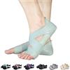 ABIRAM - Calzini da yoga senza dita, con grip antiscivolo e cinghie, per pilates, barre, danza classica, bikram e allenamento, Grigio, Medium
