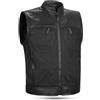 Leatherick Gilet nero da uomo in vera pelle resistente stile traforato, stile Super