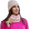 Marenza Scaldacollo Misto Cashmere Uomo Donna Made In Italy Sciarpa Anello Cappellino Cachemire Invernale Unisex Lana Merino Nero Grigio Bianco Beige Scialle Calda Taglia Unica Pashmina Coprispalle (Rosa)