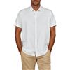 riverso RIVEmilio, camicia da uomo a maniche corte, vestibilità normale, per il tempo libero, estiva, in lino, tinta unita, bianco, beige, blu, verde, navy, S, M, L, XL, XXL, 3XL, 4XL, 5XL