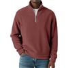Generic Pullover da uomo con cerniera a un quarto di lunghezza, in morbido pile polare, con cerniera a 1/4, collo alto, camicie a maniche lunghe
