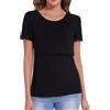 Sosolism T-Shirt Essenziale da Allattamento Estate Maniche Corte Maglietta Morbida per Poppata per Donne
