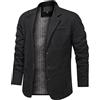 Darringls Giacca da uomo elasticizzata, per matrimonio, taglie forti, blazer business, trench, sottile, leggera, 4XL, in lino, giacche da abito, abito, estiva, moderna, sportiva, vestibilità regolare