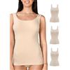 Intimidea - 3pz Canotta Donna Empire con Spalla Larga in Microfibra Art. 210150 (L/XL, Skin, 3pz)