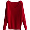 Chanyarn Donna Maglione 100% Lana Merino Autunno Inverno con Scollo a V Pipistrello Maniche Lunghe Oversize Maglione (Maroon,S)