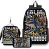 GDFENDU Set di 3 zaini italiani anime con portachiavi, 40,6 cm 3D stampato cartone animato borsa per il pranzo ad alta capacità zaino per la scuola ragazzo e ragazza