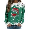 Generico Maglioni Natale Famiglia Maglione Natalizio Donna Casual Confortevole Bicchiere di Natale Stampa Collare Tondo a Maniche Lunghe Felpa Maglione diNatale
