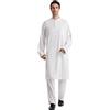 KBOPLEMQ Abbigliamento arabo Uomo Caftano Vestito Uomo Tunica Cotone Kurta Pigiama Indiano Yoga Abito Set Dubai Arabo Caftano Abbigliamento Uomo Afghan Pakistani Indiano, bianco, XXXL