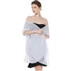BEAUTELICATE Scialle Stola Donna Elegante Chiffon Coprispalle Sciarpa Estivo per Cerimonia Matrimonio Sposa Festa (White - Plus Size, Taglia unica)