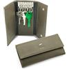 JAGUAR - Portachiavi Uomo in Pelle Vera con 6 Ganci e Pratiche Tasche (Oliva)