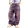 DFGIGT Jeans Larghi da Uomo, Stile Hip Hop, a Gamba Larga, in Denim, Pantaloni Lunghi, E20 Viola, M