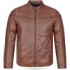 Leatherick Giacche da moto in pelle di agnello premium per uomo - Modello Cafe Racer con cerniera e tasche multiple