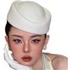 Generic Cappello da donna vintage classico in feltro - Design traspirante e leggero per attività all'aperto, matrimoni, feste | Elegante copricapo da donna alla moda, bianco, 6 7/8/7 1/8