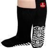 ZFSOCK Calze Uomo Senza Elastico: Calzini Diabetici Antiscivolo Donna 90% Cotone Extra Larghi Vestibilità Ampia Nero 3 Paia 47-50