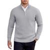 COOFANDY Maglione Uomo Invernale Zip Maglioni Pullover Uomo Invernali Collo Alto Maglia Manica Lunga Caldo Dolcevita Slim Fit Grigio Chiaro S