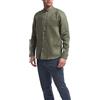 La Primula Verde Camicia di Lino Modello Coreana (3XL, Verde Militare)
