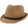 Carnavalife Cappello di paglia, uomo donna Fedora Borsarino Trilby Panama Berretto estivo Beach Short Brim Fashion Unisex, lu-129-marrone, 57