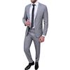 Evoga Abito Completo Uomo Sartoriale Smoking Vestito Elegante Cerimonia (54, Grigio Principe di Galles)