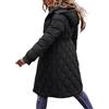 Generico Piumino Donna Invernale Lungo 100 Grammi con Cappuccio e Zip Giubbotto Imbottito Trapuntata Elegante Cappotto Primaverile Termica Vento Giacca Casual Leggero Curvy per Neve Trekking Sportiva,,