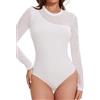 Joyshaper Body Manica Lunga Donna Pizzo Collo Rotondo Body Elegante e Sexy Chic Top Jumpsuit