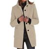 Generic Trench da donna autunno inverno caldo e comodo cappotto in misto lana sciolto casual colletto rialzato monopetto lungo blazer giacche antivento pisello cardigan soprabiti, 7#Beige, L