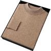 Niiyyjj Pullover da uomo morbido caldo 100% puro cashmere lavorato a maglia maglioni a collo alto tinta unita, Champagne, XL