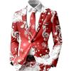 Cexiakong Giacca natalizia da uomo, con bottone e blazer di Natale, divertente Natale, con stampa, slim fit, giacca da uomo a maniche lunghe, blazer invernale, alla moda, abbigliamento natalizio, Q rosso., M