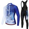 Mydawan Completo Ciclismo Uomo Abbigliamento Bici MTB Tuta da Ciclista Maniche Lunghe,Maglietta Bicicletta Giacca e Salopette Pantaloni con 19D Gel Imbottiti,Completi Maglia da Ciclo Primavera Autunno|16,5XL