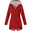 Generico Giacca Impermeabile Donna con Cappuccio Outdoor Giacche Pioggia Antivento Trekking Leggero Giacca Impermeabile Taglie Forti Traspirante Softshell Jacket (Red, L)