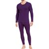 wirarpa Set di Intimo Termico Uomo Cotone - Maglia a Maniche Lunghe Leggera e Pantaloni da Pigiama, Viola, Taglia S