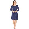 e.Femme® Marion 944 - Camicia da Notte da Donna a Maniche Lunghe, a 3/4, in 50% Cotone e 50% Modal