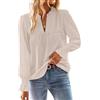 TUUHAW Camicia Donna Manica Lunga Taglia Forte Top Elegante Beige Avena 2XL