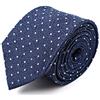 BRERA 67 Cravatta Uomo Jeans Micro Pois Elegante in Seta | Cravattino per Completo 150x7 | Cravatte Slim per Vestito da Cerimonia e per Abiti da Lavoro