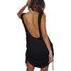YouKD Poncho da donna in maglia cava, trasparente, all'uncinetto, copricostume estivo da spiaggia, a nero, Taglia unica