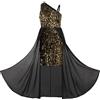 GRACE KARIN Abiti da Bambina con Tracolla Abito Senza Maniche con Paillettes Abito Lungo a Trapezio Abito Casual per Feste per Bambini Abito Dolce 6 Anni Paillettes Dorati su Nero