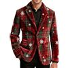 DeHolifer Giacca Natalizia da Uomo Blazer Stampa Albero Natale Cappotto Fiocco di Neve Giubbotto in Pile Giacche Monopetto Felpa Colletto Risvolto Giacca Xmas Divertente Abbigliamento per Tempo Libero