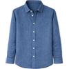 Blue coast yachting Camicia a Righe da Uomo, 100% Lino, Manica Lunga, vestibilità Regular/Slim, Stile Casual ed Elegante, Traspirante per l'Estate.