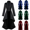 VPQILH Giacca Steampunk Donna Vendita, Irregolare Steampunk Frack Donna Vittoriano Giacca Doppiopetto Cappotto con Collo Alta Tailcoat Vintage Medievale Rinascimento Trench Coat Cosplay Halloween Costume
