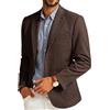 PJ PAUL JONES Blazer casual da uomo con due bottoni, giacca sportiva slim con spacco e revers, Marrone, S