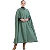 BEAUTELICATE Mantello Cappotto Donna Lungo in Lana Misto Vintage Mantello Ampio Caldo Poncho Cape per Sera Matrimonio Quotidiano Inverno Autunno con Tasche a Bottone Blu 128 cm