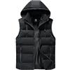 NaLatia Gilet Trekking Uomo Invernale Leggero con Cappuccio Giubbotto Smanicato Cotone Giacca Trapuntato Corto Gilet Senza Maniche Imbottita Giubbino Piumino Smanicato Estivo
