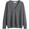 Generic Maglione Ampio da Donna in Cotone Mercerizzato con Bottoni in Tinta Unita con Giacca Cardigan Giacchetto Donna Invernale Giacca Invernale Donna (Dark Gray, M)