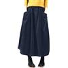 Generisch 2026 - Gonna da donna invernale in velluto a coste da donna midi gonne lunghe lunghe femminili elastico in vita ad una linea gonna a pieghe corta nera da donna, Blu, XXL