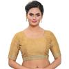 Shreyanvi Designer indiano donna partito usura Bollywood Readymade indiano stile Sari camicetta, Oro, Large