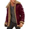 Generic Giacche Pilot S in pelle per uomo UK - Colletto a lapel manica lunga imbottita bomber aviatore in finta pelle scamosciata in pelle di pecora vintage ispessita giacca invernale taglia grande per uomini
