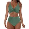 Generico Costume Push Up Bikini Donna Curvy Costume Giallo Due Pezzi Nero Fascia Costumi Mare Piscina Da Blu Fucsia Triangolo Bagno Taglie forti 3Xl Anti Segni Abbronzatura A Costumino 2 Imbottito Leopardato