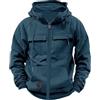 Generico Felpa Uomo con Zip Invernale Cotone Felpa Manica Lunga Cappuccio Lavoro Offerta Hoodie Zip Cerniera Sportiva Slim Jacket Giubbotto Aderente Vintage Sweatshirt Maglia Running Maglione Abbigliamento